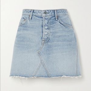NEW GRLFRND Eva Frayed Denim Mini Skirt